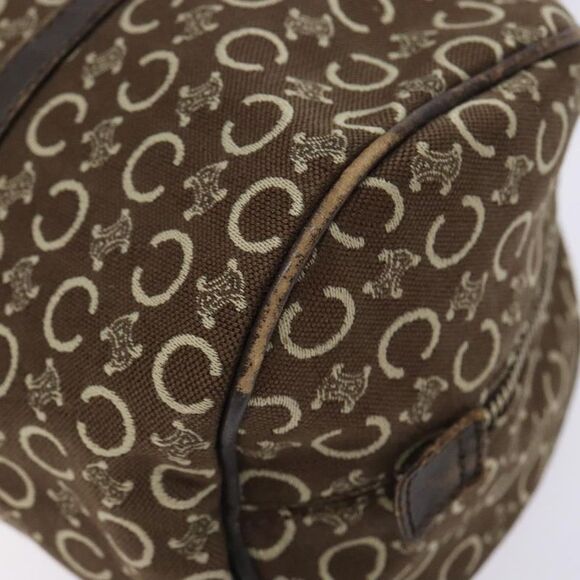 Celine Vintage Macadam Handbag Macadam Brown Canvas Bag (Pre-Owned)